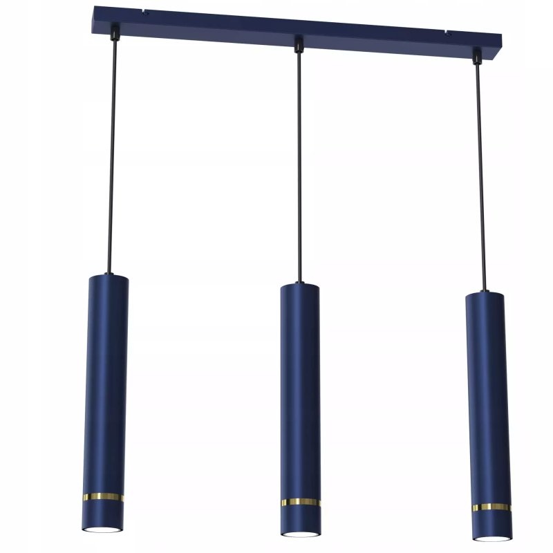 LAMPA SUFITOWA POTRÓJNY ZWIS TUBY GU10 LED GRANAT ZŁOTY / CHROM / WARIANTY