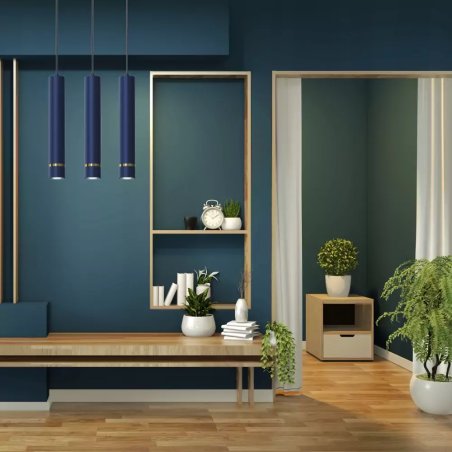 LAMPA SUFITOWA POTRÓJNY ZWIS TUBY GU10 LED GRANAT ZŁOTY / CHROM / WARIANTY