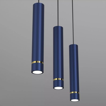 LAMPA SUFITOWA POTRÓJNY ZWIS TUBY GU10 LED GRANAT ZŁOTY / CHROM / WARIANTY