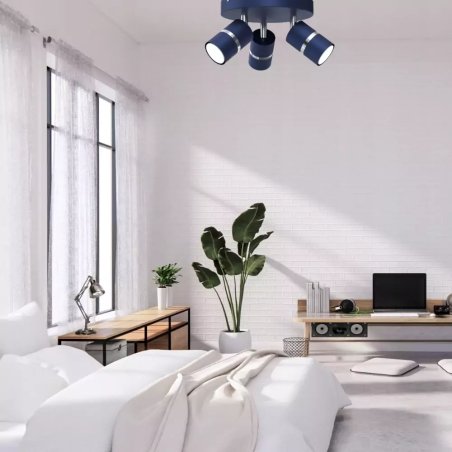 LAMPA SUFITOWA POTRÓJNY ZWIS TUBY GU10 LED GRANAT ZŁOTY / CHROM / WARIANTY