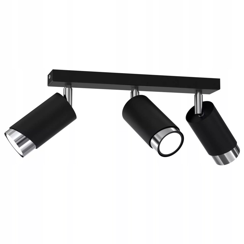 LAMPA SUFITOWA PLAFON TUBY METAL GU10 LOFT SPOT CZARNY 2-PKT 3-PKT 4-PKT 5-PKT