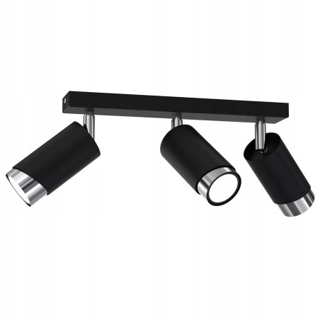 LAMPA SUFITOWA PLAFON TUBY METAL GU10 LOFT SPOT CZARNY 2-PKT 3-PKT 4-PKT 5-PKT