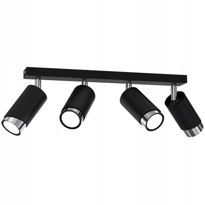 LAMPA SUFITOWA PLAFON TUBY METAL GU10 LOFT SPOT CZARNY 2-PKT 3-PKT 4-PKT 5-PKT