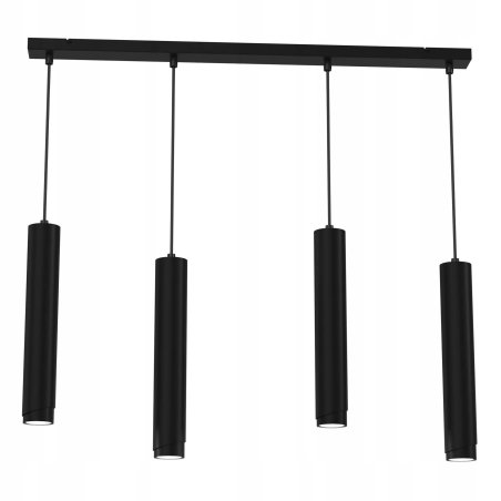 LAMPA SUFITOWA WISZĄCA TUBY METAL GU10 LOFT SPOT CZARNA WARIANTY 3-PKT 4-PKT