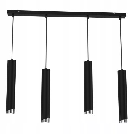 LAMPA SUFITOWA WISZĄCA TUBY METAL GU10 LOFT SPOT CZARNA WARIANTY 3-PKT 4-PKT