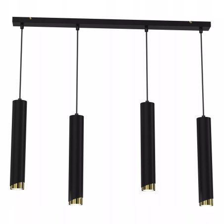 LAMPA SUFITOWA WISZĄCA TUBY METAL GU10 LOFT SPOT CZARNA WARIANTY 3-PKT 4-PKT