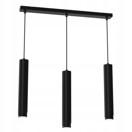LAMPA SUFITOWA WISZĄCA TUBY METAL GU10 LOFT SPOT CZARNA WARIANTY 3-PKT 4-PKT