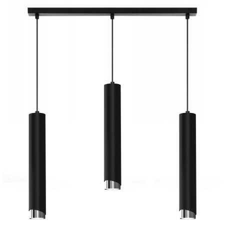 LAMPA SUFITOWA WISZĄCA TUBY METAL GU10 LOFT SPOT CZARNA WARIANTY 3-PKT 4-PKT