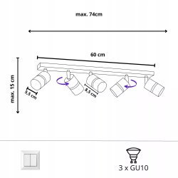 LAMPA SUFITOWA REFLEKTOR PLAFON GU10 BEŻ KASZMIR WARIANTY