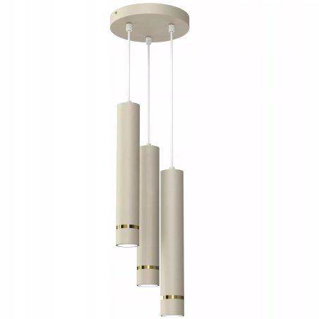 LAMPA WISZĄCA SUFITOWA TUBA ZWIS METAL BEŻOWA / KASZMIROWA