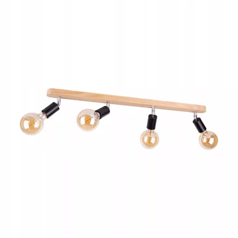 LAMPA SUFITOWA PLAFON DĄB SPOT LISTWA REGULOWANA E27 LED 4-pkt