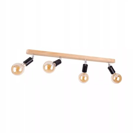 LAMPA SUFITOWA PLAFON DĄB SPOT LISTWA REGULOWANA E27 LED 4-pkt