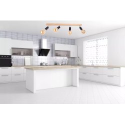 LAMPA SUFITOWA PLAFON DĄB SPOT LISTWA REGULOWANA E27 LED 4-pkt
