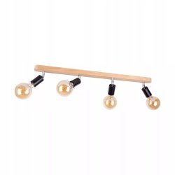 LAMPA SUFITOWA PLAFON DĄB SPOT LISTWA REGULOWANA E27 LED 4-pkt