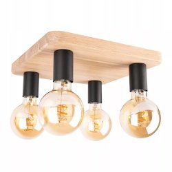 LAMPA SUFITOWA E27 PLAFON DĄB SPOT LISTWA REGULOWANA DĄB KWADRAT
