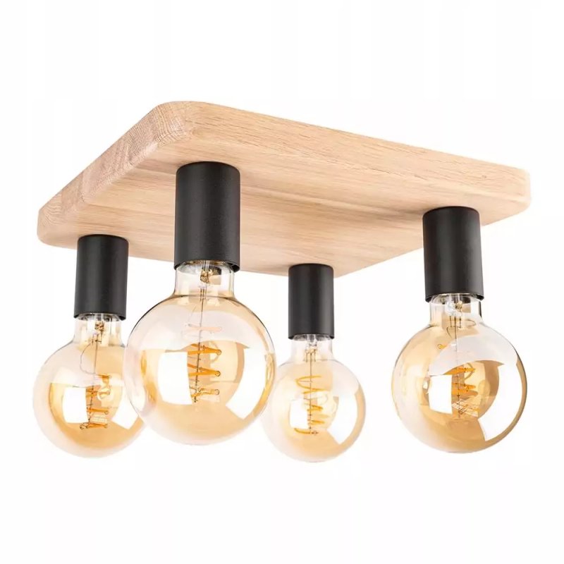 LAMPA SUFITOWA E27 PLAFON DĄB SPOT LISTWA REGULOWANA DĄB KWADRAT