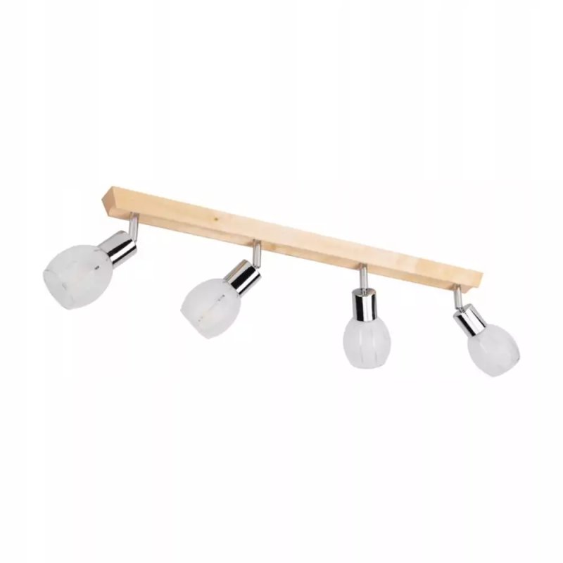 LAMPA SUFITOWA PLAFON DREWNO LISTWA BRZOZA SATYNA REGULOWANA E14 2-PKT, 3-PKT, 4-PKT
