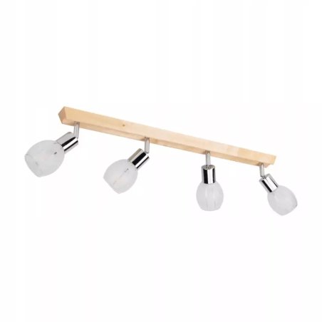 LAMPA SUFITOWA PLAFON DREWNO LISTWA BRZOZA SATYNA REGULOWANA E14 2-PKT, 3-PKT, 4-PKT