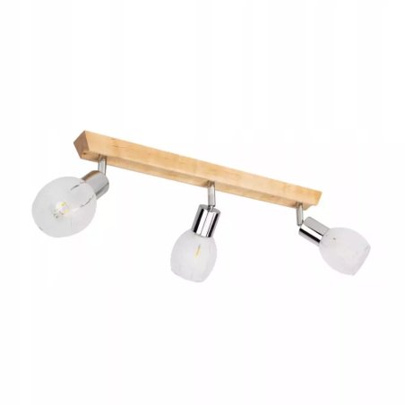 LAMPA SUFITOWA PLAFON DREWNO LISTWA BRZOZA SATYNA REGULOWANA E14 2-PKT, 3-PKT, 4-PKT