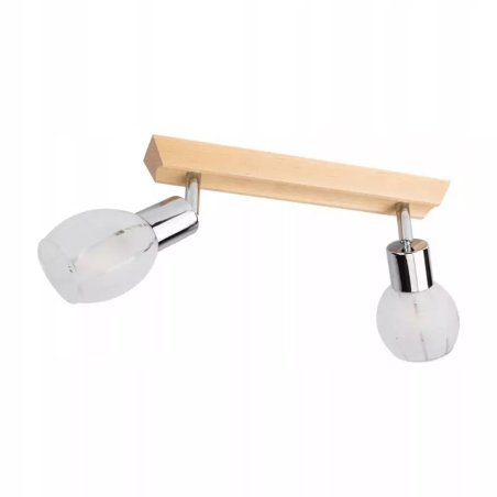 LAMPA SUFITOWA PLAFON DREWNO LISTWA BRZOZA SATYNA REGULOWANA E14 2-PKT, 3-PKT, 4-PKT