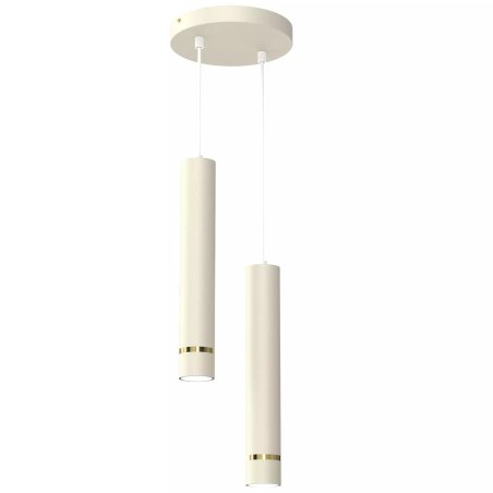 LAMPA WISZĄCA SUFITOWA TUBA ZWIS METAL BEŻOWA / KASZMIROWA