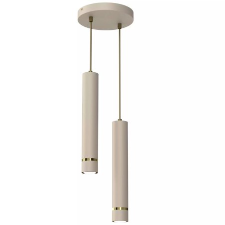 LAMPA WISZĄCA SUFITOWA TUBA ZWIS METAL BEŻOWA / KASZMIROWA