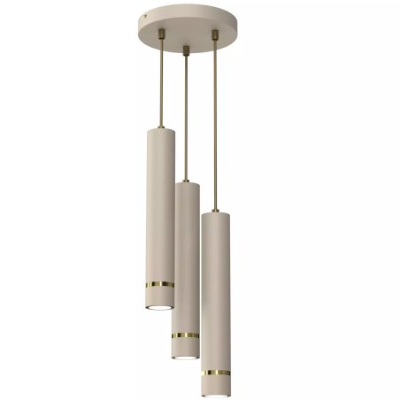 LAMPA WISZĄCA SUFITOWA TUBA ZWIS METAL BEŻOWA / KASZMIROWA