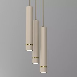 LAMPA WISZĄCA SUFITOWA TUBA ZWIS METAL BEŻOWA / KASZMIROWA