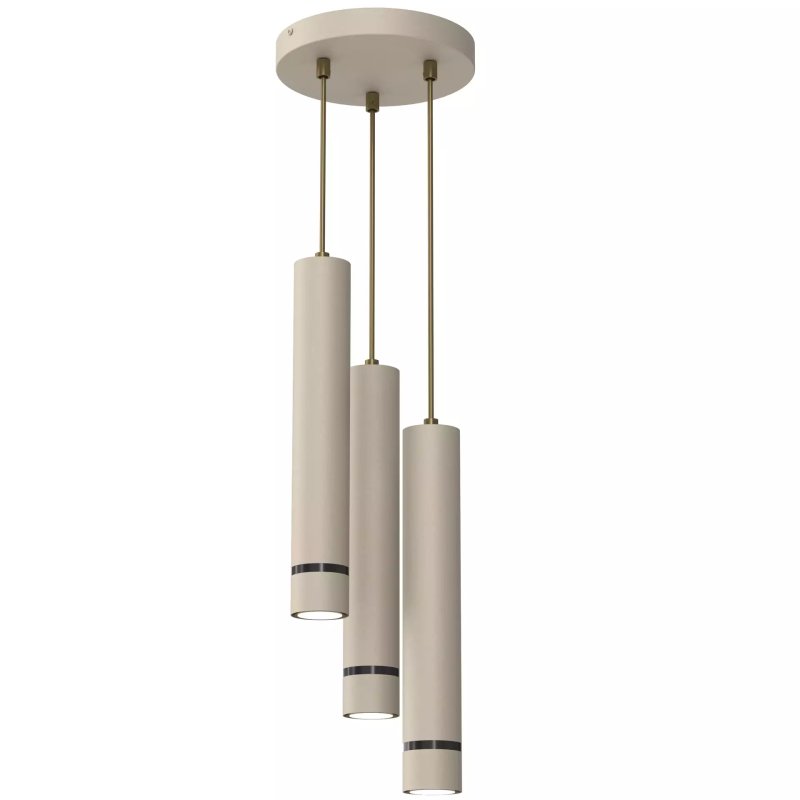 LAMPA WISZĄCA SUFITOWA TUBA ZWIS METAL BEŻOWA / KASZMIROWA