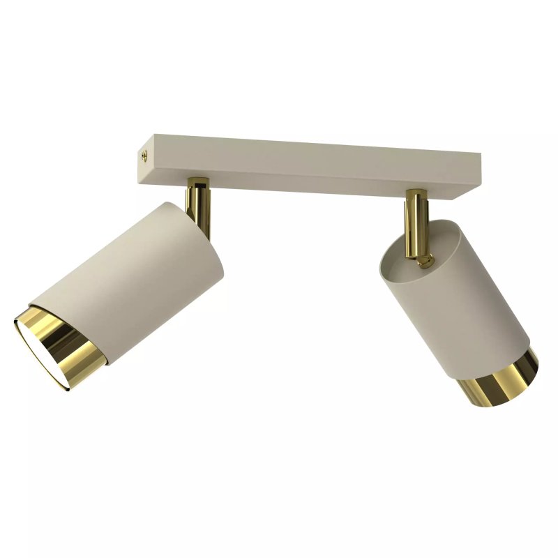 LAMPA SUFITOWA BEŻOWA PLAFON KOŁO TUBY ZŁOTY GU10 LED SPOT