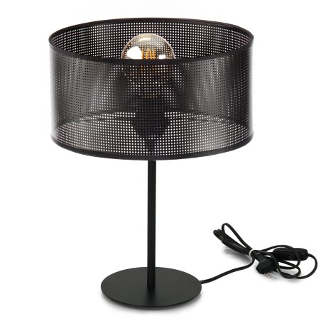 LAMPA WISZĄCA ŻYRANDOL SPIDER ABAŻUR Z DZIURKAMI DREWNO E27 BIAŁY / CZARNY 3-PKT 5-PKT