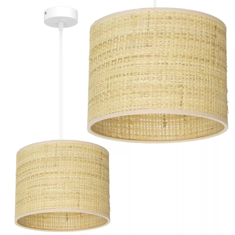 LAMPA WISZĄCA 1PŁ SUFITOWA ABAŻUR RATAN RATTAN LED WARIANTY 15 CM 20 CM 30 CM 40 CM