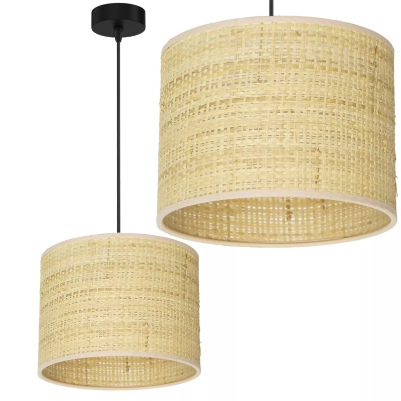 LAMPA WISZĄCA 1PŁ SUFITOWA ABAŻUR RATAN RATTAN LED WARIANTY 15 CM 20 CM 30 CM 40 CM