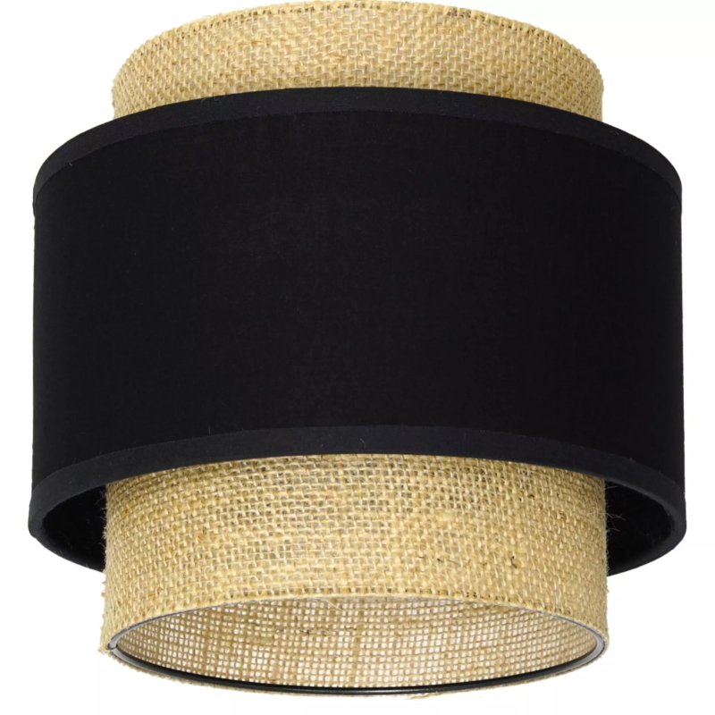 ABAŻUR KLOSZ DO LAMPY WISZĄCEJ JUTOWY POTRÓJNY KOLORY: BIAŁY / CZARNY / JUTA