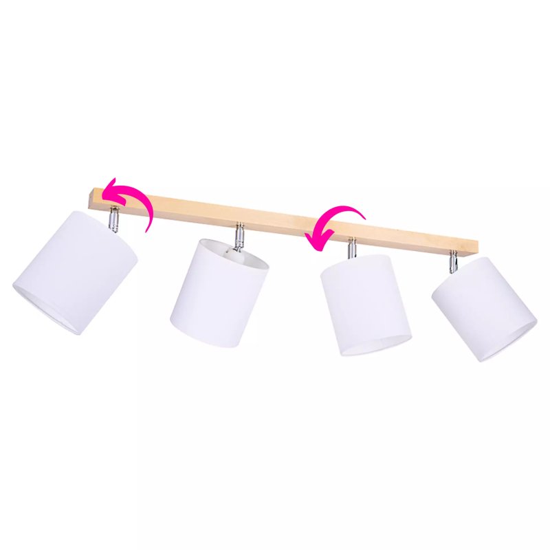 LAMPA PLAFON SUFITOWY LED BRZOZA ABAZUR E27 REGULOWANY