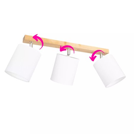 LAMPA PLAFON SUFITOWY LED BRZOZA ABAZUR E27 REGULOWANY