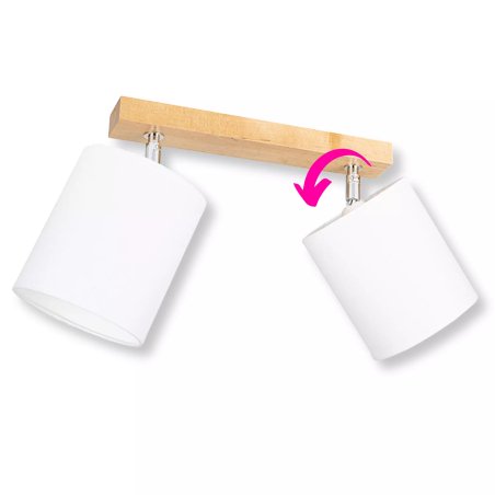 LAMPA PLAFON SUFITOWY LED BRZOZA ABAZUR E27 REGULOWANY