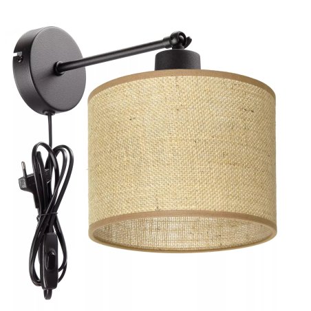 LAMPKA ŚCIENNA KINKIET JUTA JUTOWY LAMPKA NOCNA BOHO E27