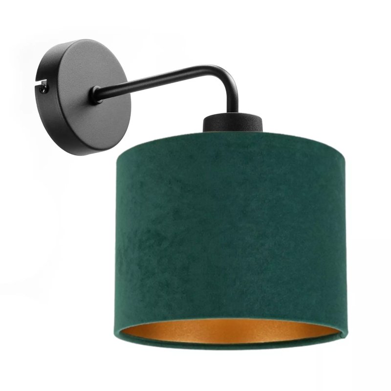 KINKIET ŚCIENNY ZAMSZ ABAŻUR WELUR ZŁOY ŚRODEK WARIANTY