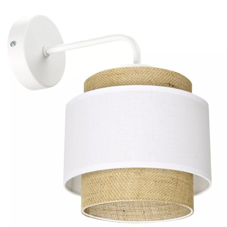 LAMPA ŚCIENNA KINKIET JUTA BOHO JUTOWA PODWÓJNA