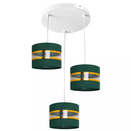 NOWOCZESNA LAMPA SUFITOWA WISZĄCA ŻYRANDOL ABAŻUR BUTELKOWA ZIELEŃ