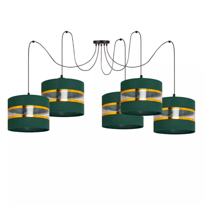 NOWOCZESNA LAMPA SUFITOWA WISZĄCA SPIDER GOLD