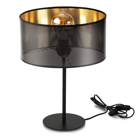 LAMPKA NOCNA STOŁOWA Z ABAŻUREM DZIURKI GABINET 30 CM LED