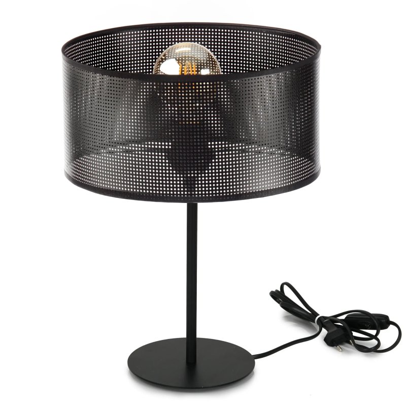 LAMPKA NOCNA STOŁOWA Z ABAŻUREM DZIURKI GABINET 30 CM LED