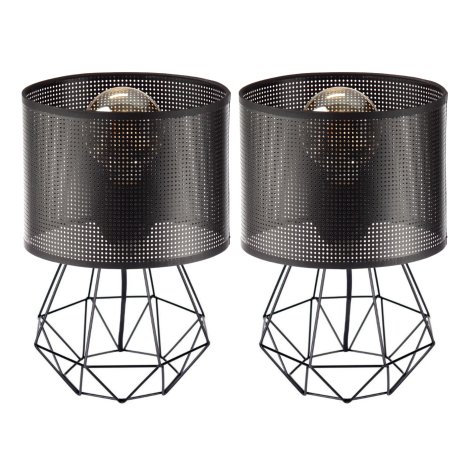 LAMPKA NOCNA STOŁOWA AŻUROWA Z DZIURKAMI ABAŻUR LED