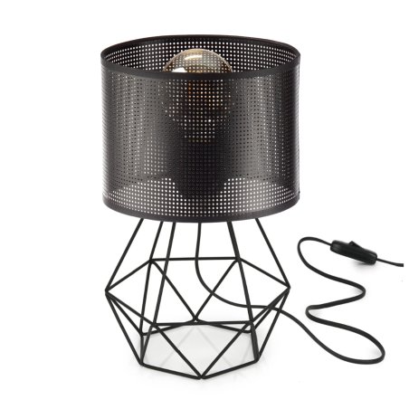 LAMPKA NOCNA STOŁOWA AŻUROWA Z DZIURKAMI ABAŻUR LED