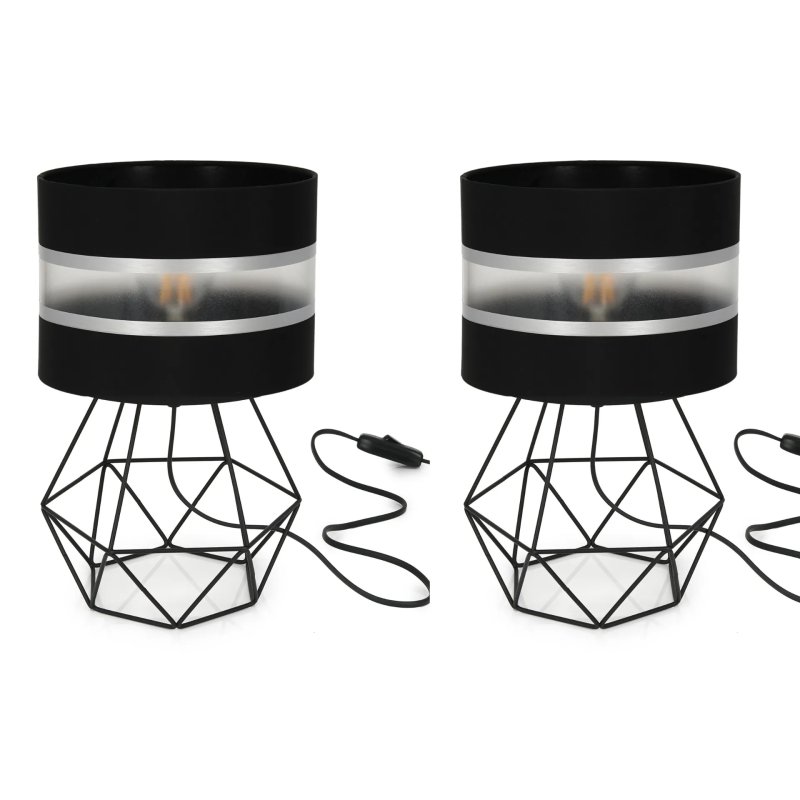 LAMPKA NOCNA STOŁOWA BIURKOWA DIAMENT Z ABAŻUREM