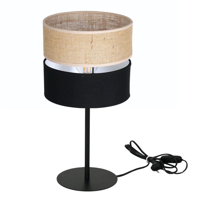 LAMPKA NOCNA STOŁOWA JUTA BOHO JUTOWA DUO BIURKOWA