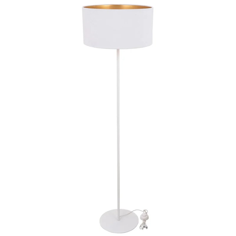 WELUROWA NOWOCZESNA LAMPA STOJĄCA ABAŻUR WALEC LED E27