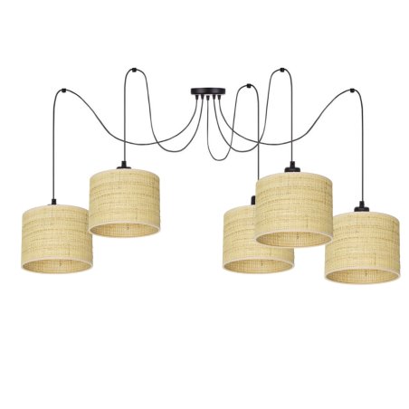 LAMPA WISZĄCA SPIDER ŻYRANDOL RATAN RATTAN BOHO LED ABAŻUR 15 CM / 20 CM / 30 CM